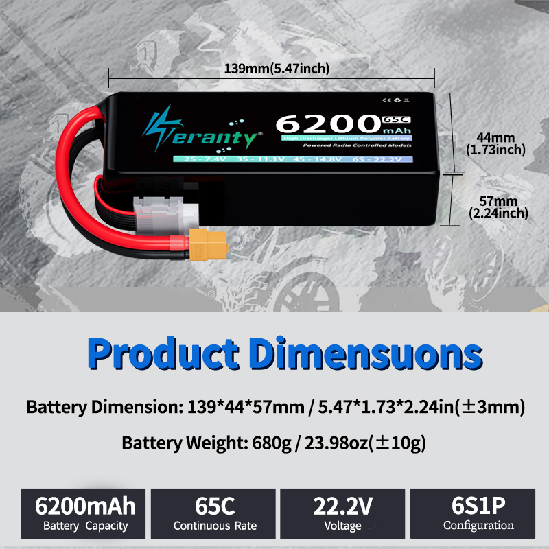 TERANTY 6S 6200mAh Lipo Batter - Drone Racing Battery ulasan dan harga