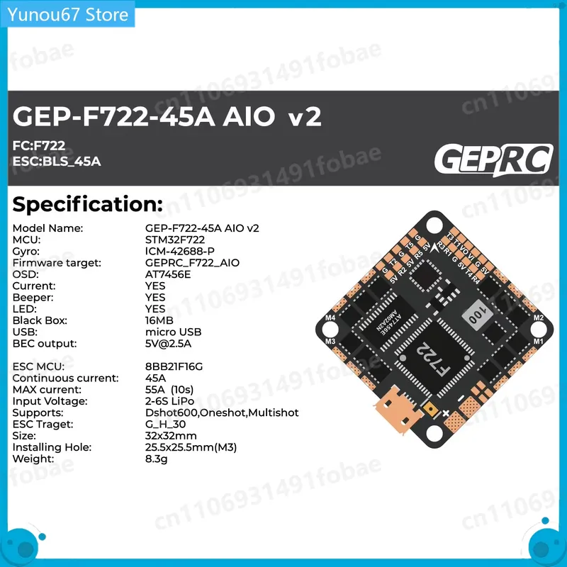 For GEPRC GEP-F722-45A AIO V2  - Drone Racing Esc ulasan dan harga